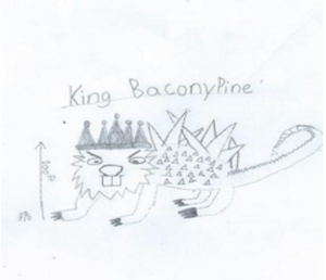 illustration of king baconypine